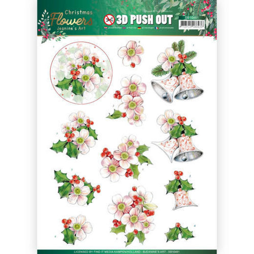 Jeanines Art SB10481 - Uitdrukvel - Jeanines Art  Christmas Flowers - Pink Christmas Flowers