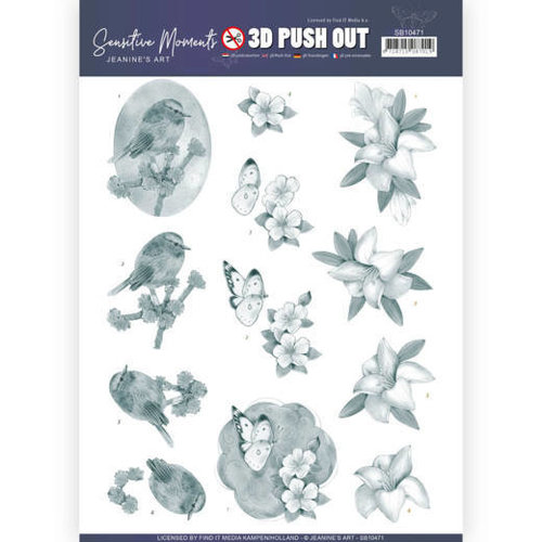 Jeanines Art SB10471 - Uitdrukvel - Jeanines Art- Sensitive Moments - Grey Lily