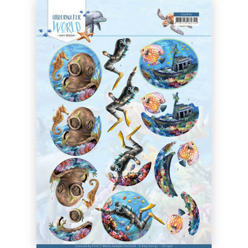 Amy Design CD11496 - 10 stuks knipvellen - Amy Design - Underwater World - Deepsea Diving