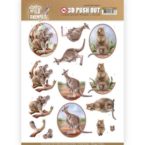 Amy Design SB10442 - HJ18201 - 3D Uitdrukvel - Amy Design - Wild Animals Outback - Kangaroo