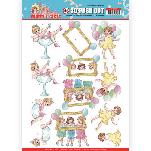 Yvonne Creations SB10439 - 3D Uitdrukvel - Yvonne Creations - Bubbly Girls - Party - Let's have fun