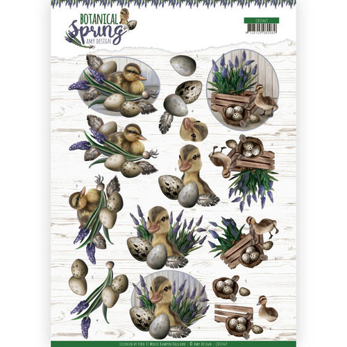 Amy Design CD11469 - 10 stuks knipvellen - Amy Design - Botanical Spring - Happy Ducks