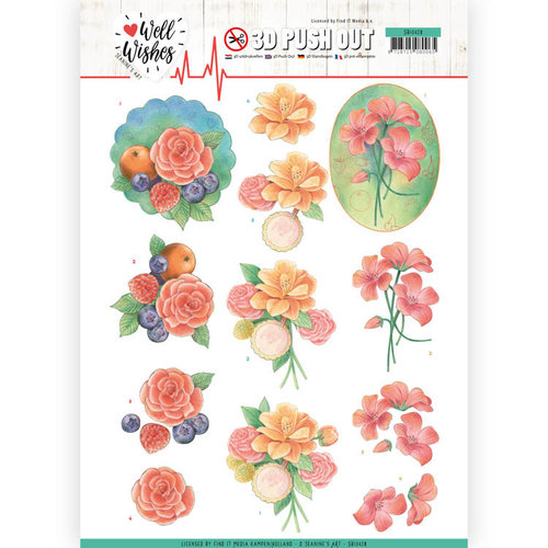 Jeanines Art SB10428 - 3D Uitdrukvel - Jeanines Art- Well Wishes - A Bunch of Flowers