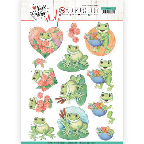 Jeanines Art SB10426 - 3D Uitdrukvel - Jeanines Art- Well Wishes - Frogs