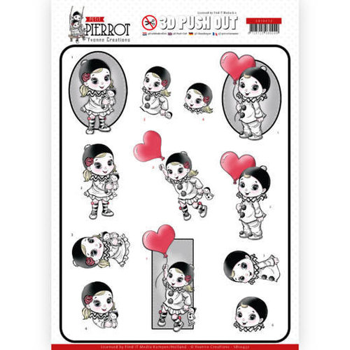 Yvonne Creations SB10432 - 3D Uitdrukvel - Yvonne Creations - Petit Pierrot - With Love