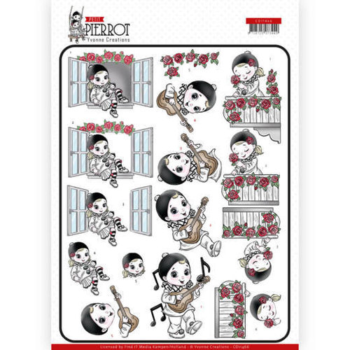 Yvonne Creations CD11466 - 10 stuks knipvellen - Yvonne Creations - Petit Pierrot - Serenade