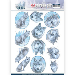 SB10407 - 3D Uitdrukvel - Amy Design - Winter Friends - Winter Wolves