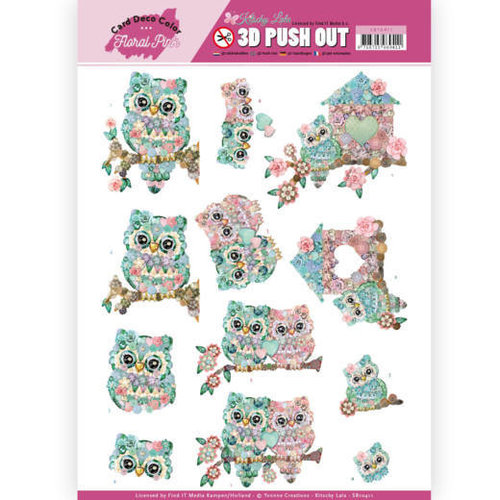 Yvonne Creations SB10411 - 3D Uitdrukvel - Yvonne Creations - Floral Pink (Kitschy Lala) - Kitschy Owls