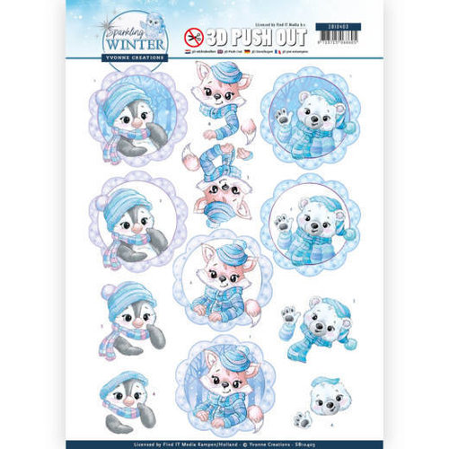 Yvonne Creations SB10403 - 3D Uitdrukvel - Yvonne Creations - Sparkling Winter - Winter Friends