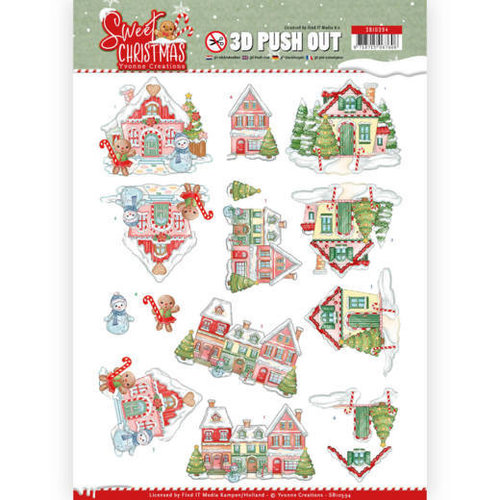 Yvonne Creations SB10394 - 3D Uitdrukvel - Yvonne Creations - Sweet Christmas - Sweet Houses