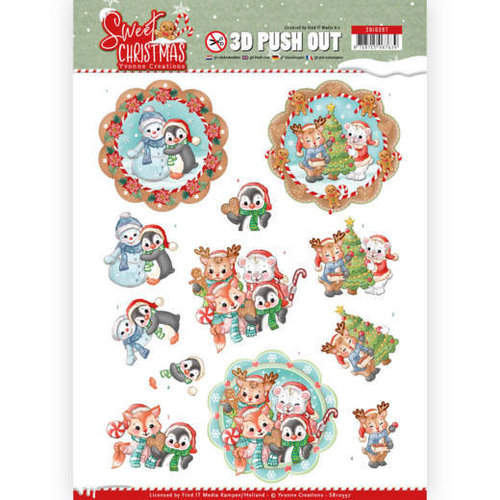 Yvonne Creations SB10397 - 3D Uitdrukvel - Yvonne Creations - Sweet Christmas - Sweet Winter Animals