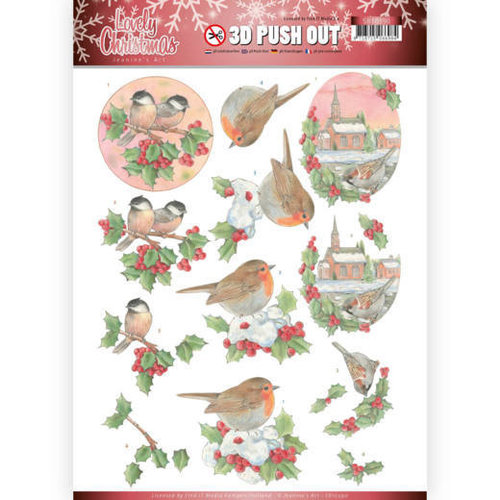 Jeanines Art SB10390 - 3D Uitdrukvel - Jeanines Art- Lovely Christmas - Lovely Birds