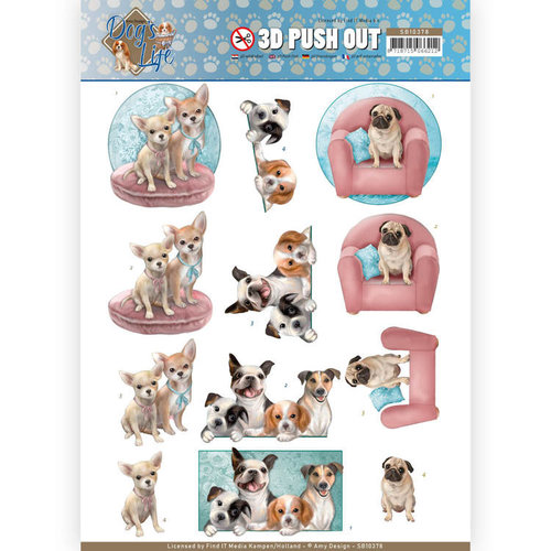 Amy Design SB10378 - 3D Uitdrukvel - Amy Design - Dog's Life - All kind of Dogs