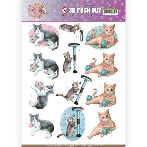 Amy Design SB10381 - 3D Uitdrukvel - Amy Design - Cats World - Playing Cats