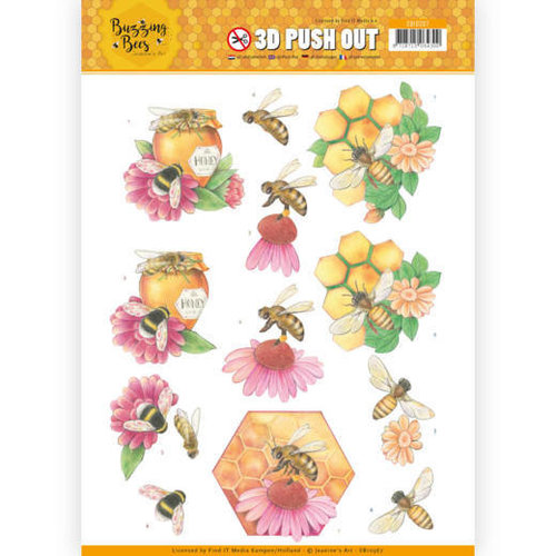 Jeanines Art SB10367 - 3D Uitdrukvel - Jeanines Art - Buzzing Bees - Honey Bees