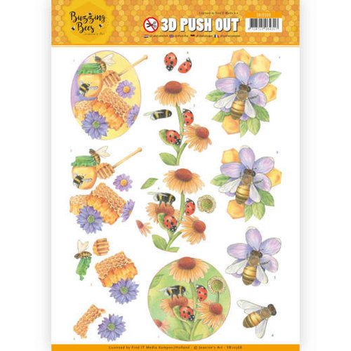 Jeanines Art SB10368 - 3D Uitdrukvel - Jeanines Art - Buzzing Bees - Sweet Bees