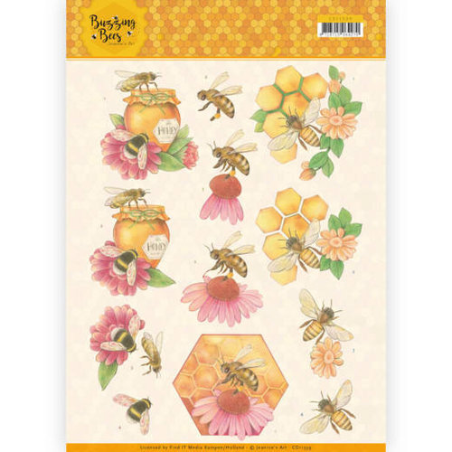 Jeanines Art CD11339 - 10 stuks knipvellen - Jeanines Art - Buzzing Bees - Honey Bees