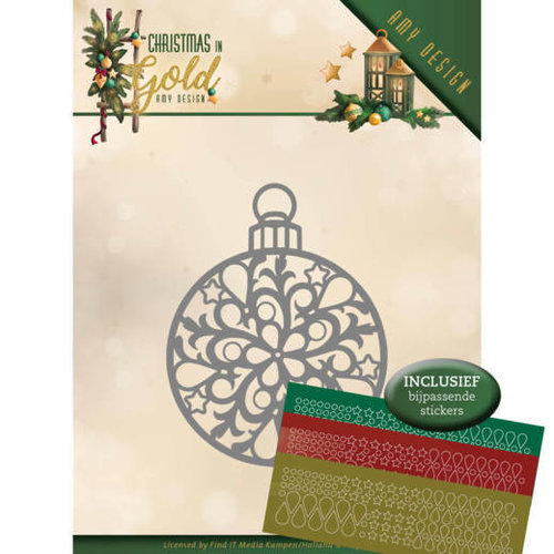 Amy Design ADD10183 - Mal - Amy Design - Christmas in Gold - Christmas Bauble Hobbydots