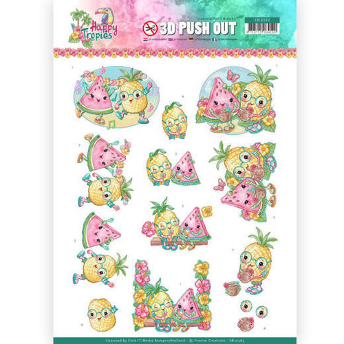 Yvonne Creations SB10363 - 3D Uitdrukvel - Yvonne Creations - Happy Tropics -Tropical Fruits