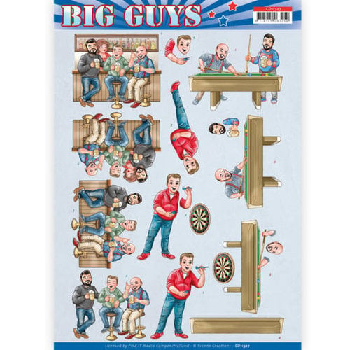 Yvonne Creations CD11327 - 10 stuks knipvellen - Yvonne Creations- Big Guys - Pub Night