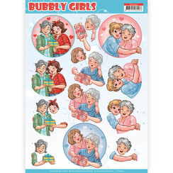 CD11305 - 10 stuks knipvellen - Yvonne Creations- Bubbly Girls - Mothersday