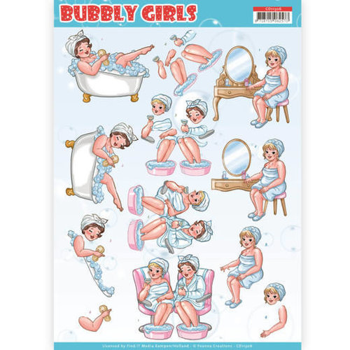 Yvonne Creations CD11306 - 10 stuks knipvellen - Yvonne Creations- Bubbly Girls - Bubbly Bath