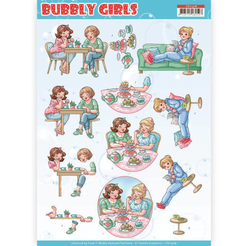 Yvonne Creations CD11308 - 10 stuks knipvellen - Yvonne Creations- Bubbly Girls - Me Time