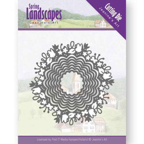 Jeanines Art JAD10064 - Mal - Jeanines Art- Spring Landscapes - Spring Scalloped Circle