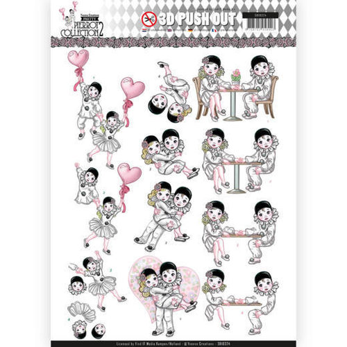 Yvonne Creations SB10324 - 3D Uitdrukvel - Yvonne Creations- Pretty Pierrot 2 - Love is in the Air