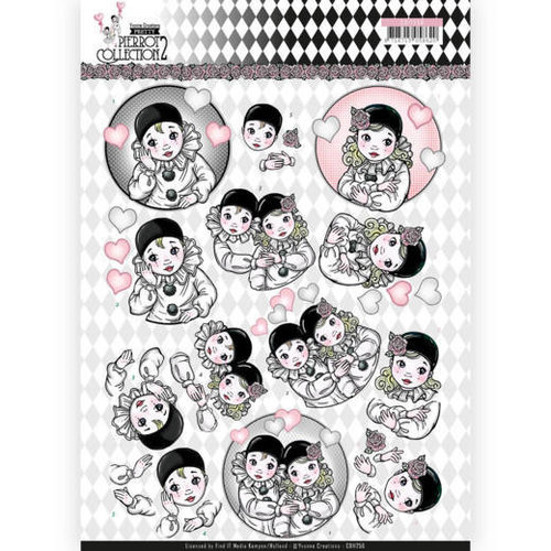 Yvonne Creations CD11256 - 10 stuks knipvellen - Yvonne Creations- Pretty Pierrot 2 - Thinking of You