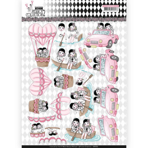 Yvonne Creations CD11255 - 10 stuks knipvellen - Yvonne Creations- Pretty Pierrot 2 - Car Trip