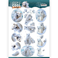 CD11202 - 10 stuks knipvellen - Amy Design - Keep it Cool - Cool Polar Bears