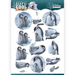 CD11203 - 10 stuks knipvellen - Amy Design - Keep it Cool - Cool Penguin