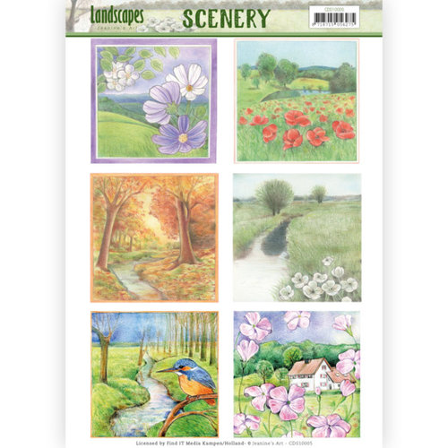 Jeanines Art CDS10005 - Die Cut Topper - Scenery - Jeanines Art- Landscapes - Landscape Squaree