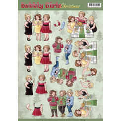 CD11192 - 10 stuks knipvellen - Yvonne Creations - Bubbly Girls Christmas - Cheers