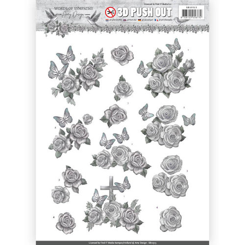 Amy Design SB10313 - 3D Uitdrukvel - Amy Design - Words of Sympathy - Sympathy Roses