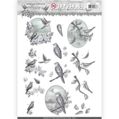 Amy Design SB10314 - 3D Uitdrukvel - Amy Design - Words of Sympathy - Sympathy Swallows