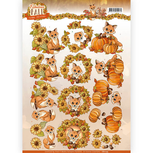 Yvonne Creations CD11155 - 10 stuks knipvellen - Yvonne Creations - Fabulous Fall - Fabulous Foxes