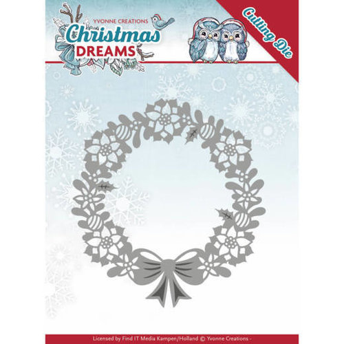 Yvonne Creations YCD10143 - Mal - Yvonne Creations - Christmas Dreams - Poinsettia Wreath