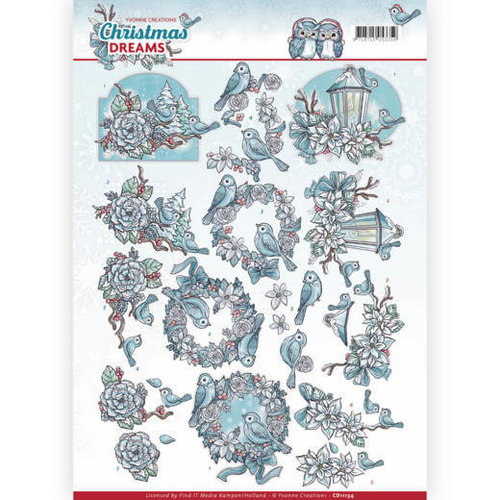 Yvonne Creations CD11134 - 10 stuks knipvellen - Yvonne Creations - Christmas Dreams - Christmas Birds