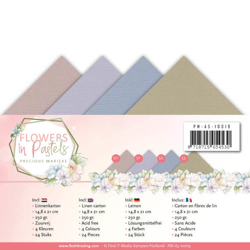 Precious Marieke PM-A5-10019 - Linnenpakket - A5 - Precious Marieke - Flowers in Pastels