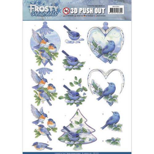 Jeanines Art SB10281 - Uitdrukvel - Jeanines Art- Frosty Ornaments - Blue Birds