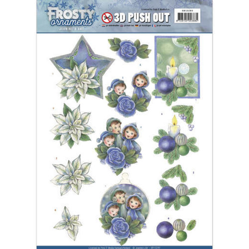 Jeanines Art SB10280 - Uitdrukvel - Jeanines Art- Frosty Ornaments - Blue Ornaments