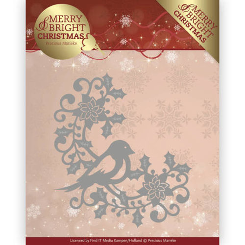 Precious Marieke PM10130 - Mal - Precious Marieke - Merry and Bright Christmas - Bird Corner