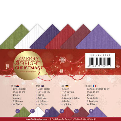 Precious Marieke PM-4K-10018 - Linnenpakket -  4K - Precious Marieke - Merry and Bright Christmas