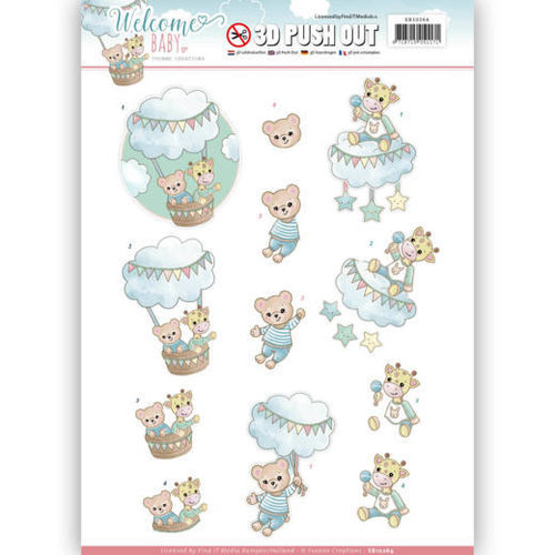 Yvonne Creations SB10264 - 3D Uitdrukvel - Yvonne Creations - Welcome Baby - In The Air