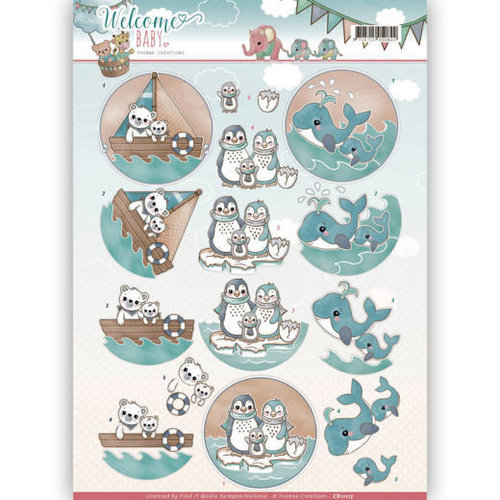 Yvonne Creations CD11117 - 3D-10 stuks knipvellen - Yvonne Creations - Welcome Baby - By The Sea