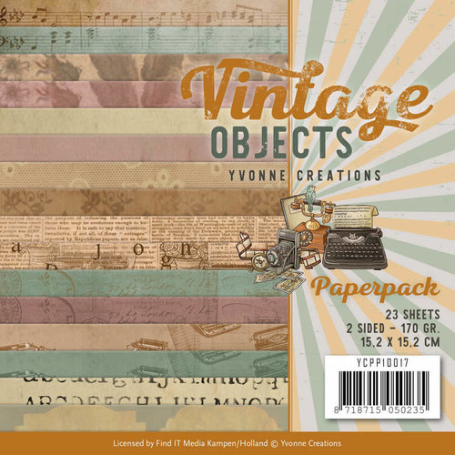 Yvonne Creations YCPP10017 - Papierpak - Yvonne Creations - Vintage Objects