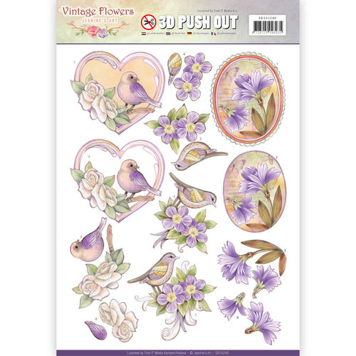 Jeanines Art SB10240 - Uitdrukvel - Jeanines Art- Vintage Flowers - Pale Violet