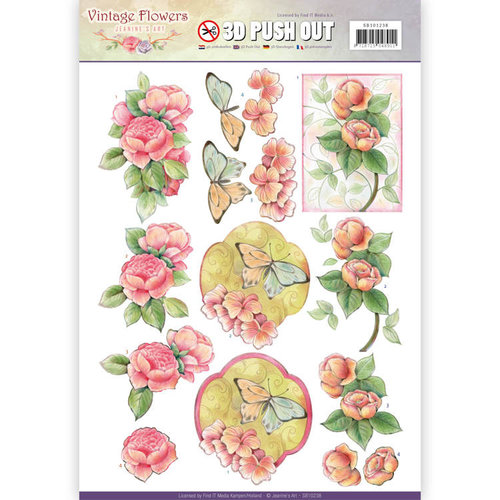 Jeanines Art SB10238 - Uitdrukvel - Jeanines Art- Vintage Flowers - Sweetheart Vintage